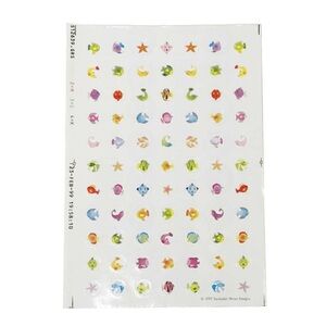 Vintage 1999 Sandylion Sticker Sheet Fish Starfish Dolphin Eel Ocean Multicolour